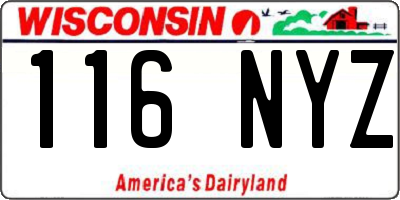 WI license plate 116NYZ