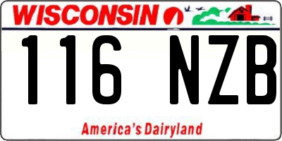 WI license plate 116NZB