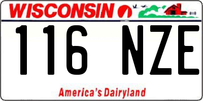 WI license plate 116NZE