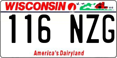 WI license plate 116NZG