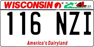 WI license plate 116NZI