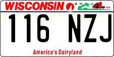 WI license plate 116NZJ