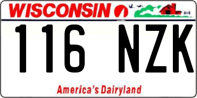 WI license plate 116NZK