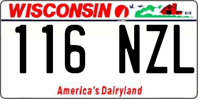 WI license plate 116NZL