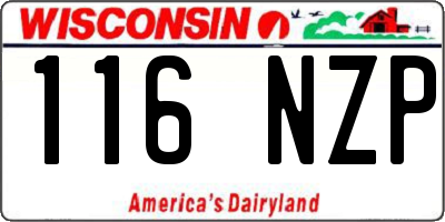 WI license plate 116NZP