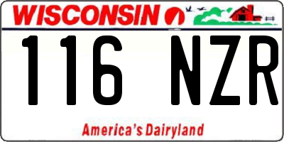 WI license plate 116NZR