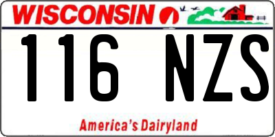 WI license plate 116NZS
