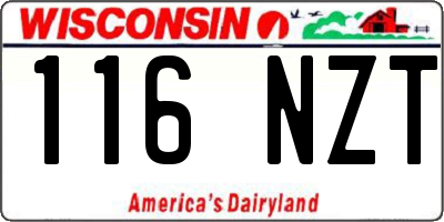 WI license plate 116NZT
