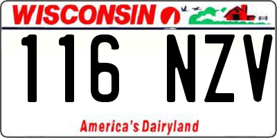 WI license plate 116NZV
