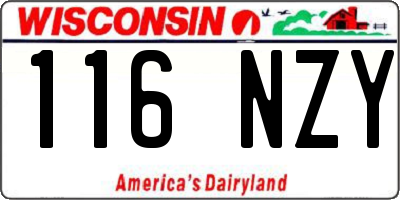 WI license plate 116NZY