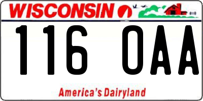 WI license plate 116OAA