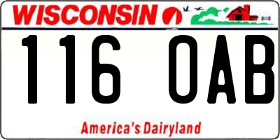 WI license plate 116OAB