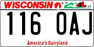 WI license plate 116OAJ