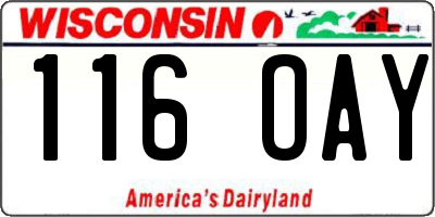WI license plate 116OAY