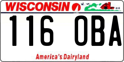 WI license plate 116OBA