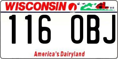 WI license plate 116OBJ
