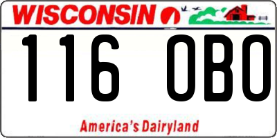 WI license plate 116OBO