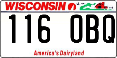 WI license plate 116OBQ