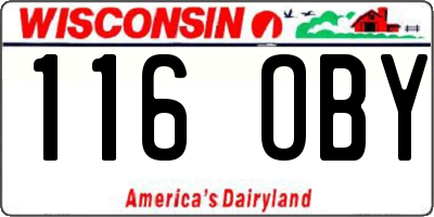 WI license plate 116OBY