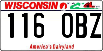 WI license plate 116OBZ