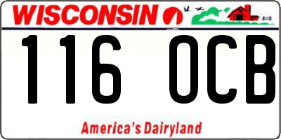 WI license plate 116OCB