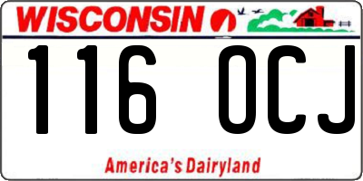 WI license plate 116OCJ