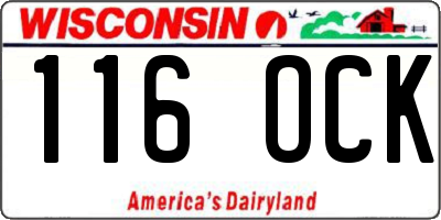 WI license plate 116OCK