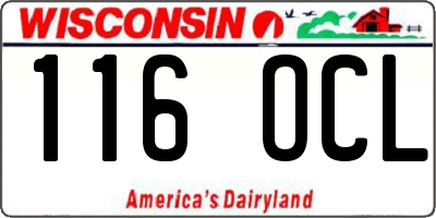 WI license plate 116OCL