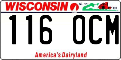 WI license plate 116OCM