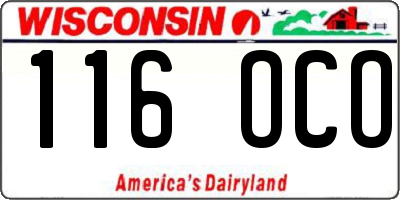 WI license plate 116OCO