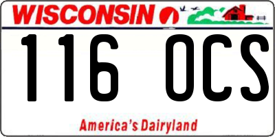 WI license plate 116OCS