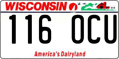 WI license plate 116OCU