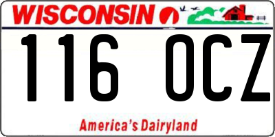 WI license plate 116OCZ