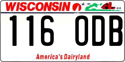 WI license plate 116ODB