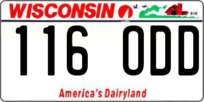 WI license plate 116ODD