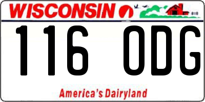 WI license plate 116ODG