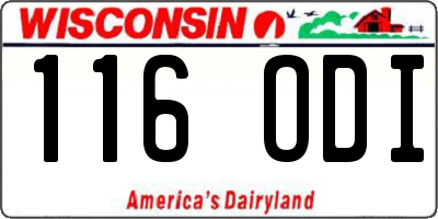 WI license plate 116ODI