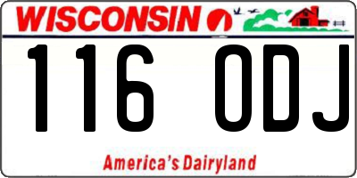 WI license plate 116ODJ