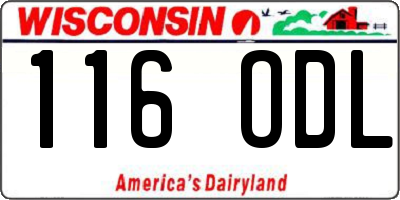 WI license plate 116ODL