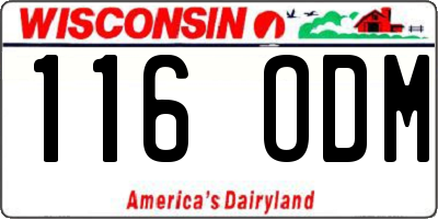 WI license plate 116ODM