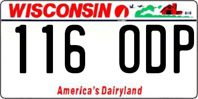 WI license plate 116ODP