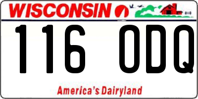 WI license plate 116ODQ