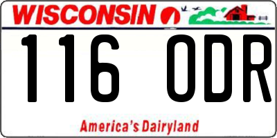WI license plate 116ODR