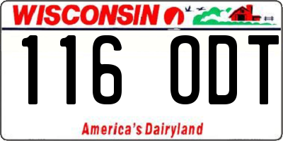 WI license plate 116ODT