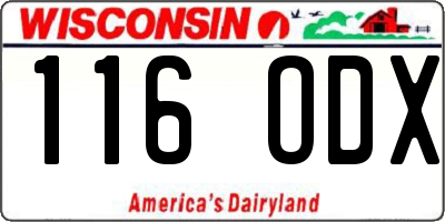 WI license plate 116ODX