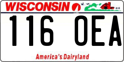 WI license plate 116OEA