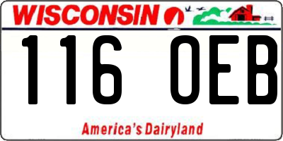 WI license plate 116OEB