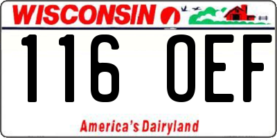 WI license plate 116OEF