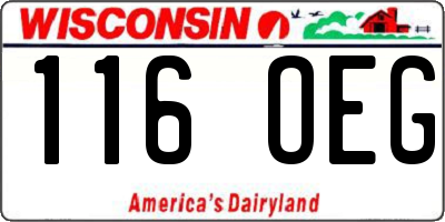 WI license plate 116OEG