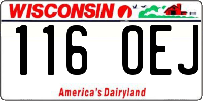WI license plate 116OEJ